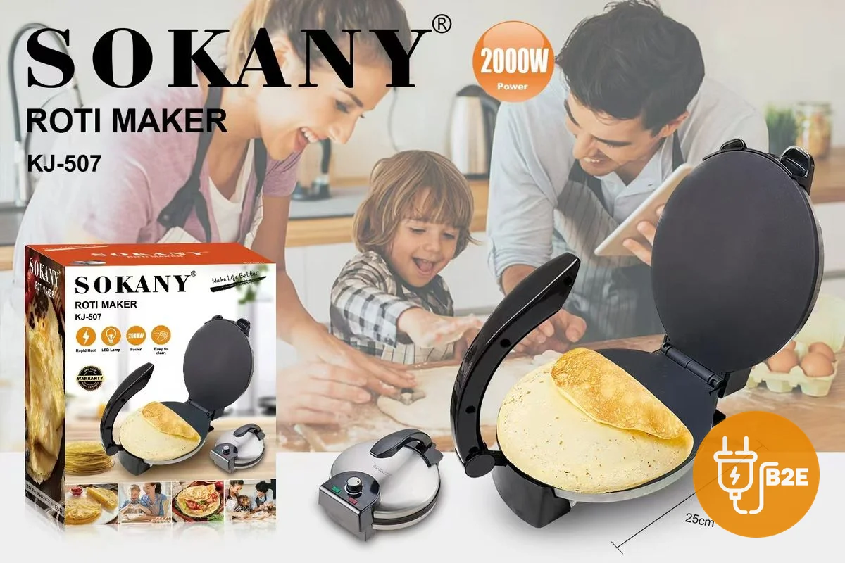 Sokany Roti / Chapati Maker 2000W (KJ-507)