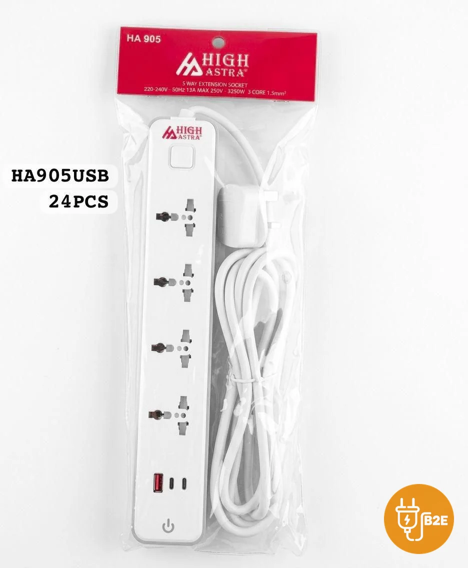 High Astra HA905 5-Way Extension with USB & Type-C
