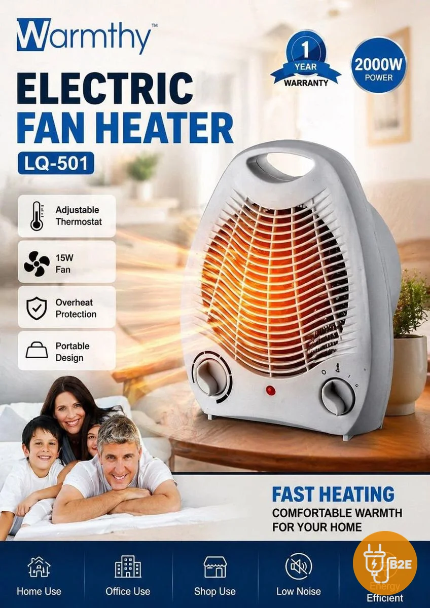 Warmthy Electric Fan Heater 2000W (LQ-501)