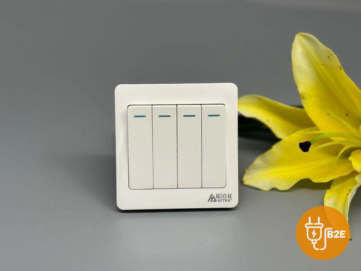 High Astra 4-Gang Switch — Modern White