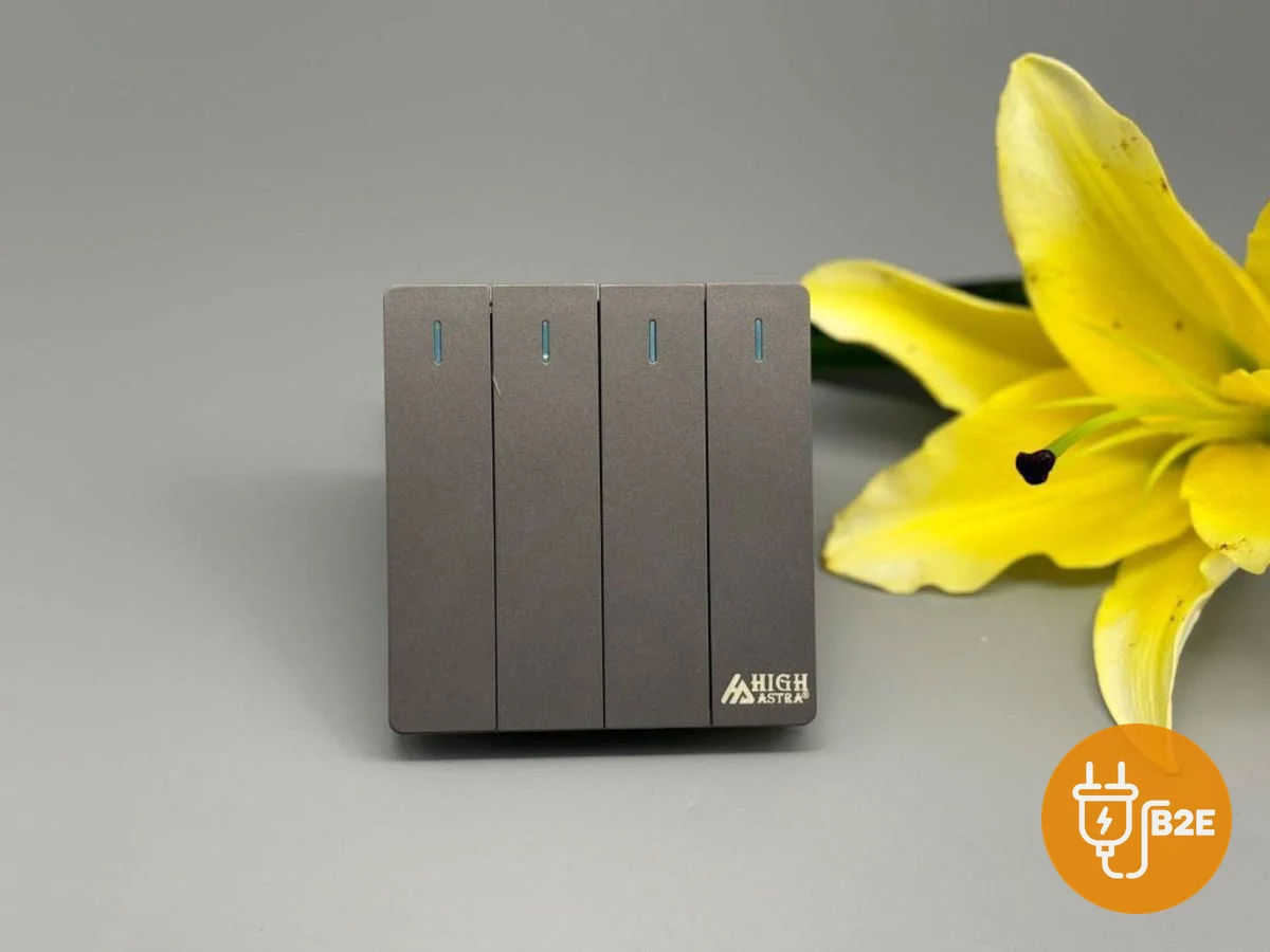 High Astra 4-Gang Switch — Grey