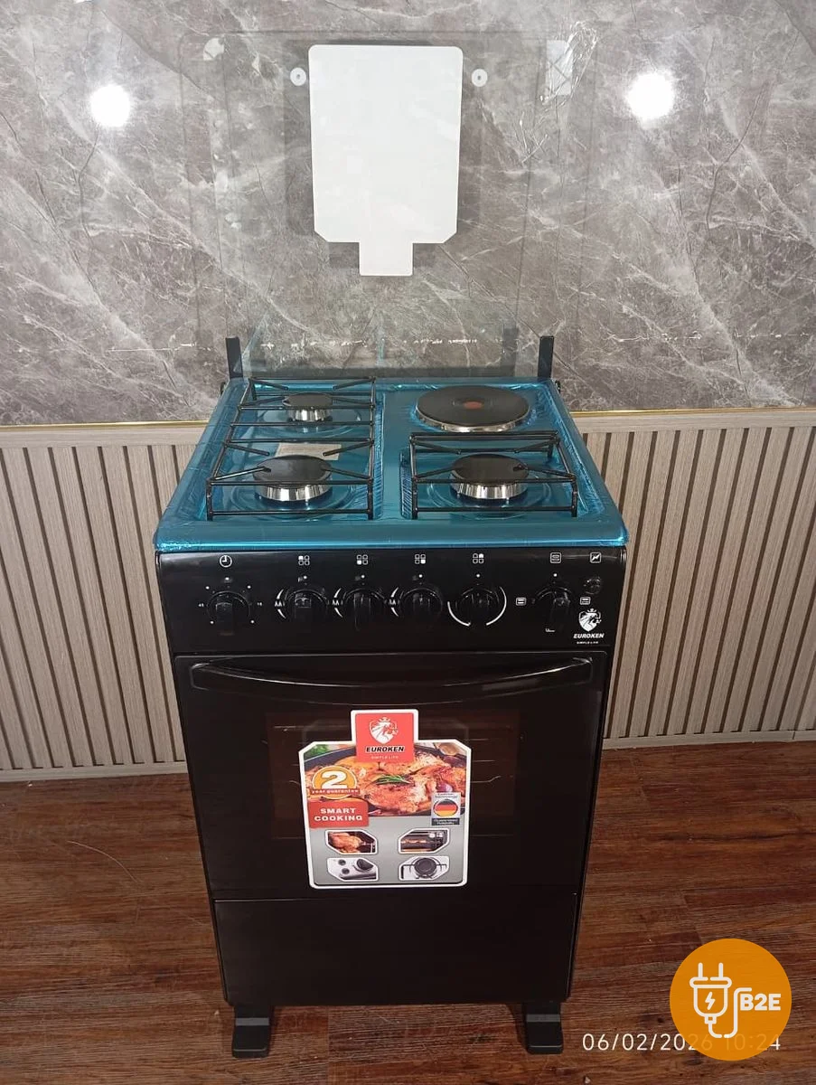 Euroken 3 Gas + 1 Electric Free-Standing Cooker with Oven (50×55)