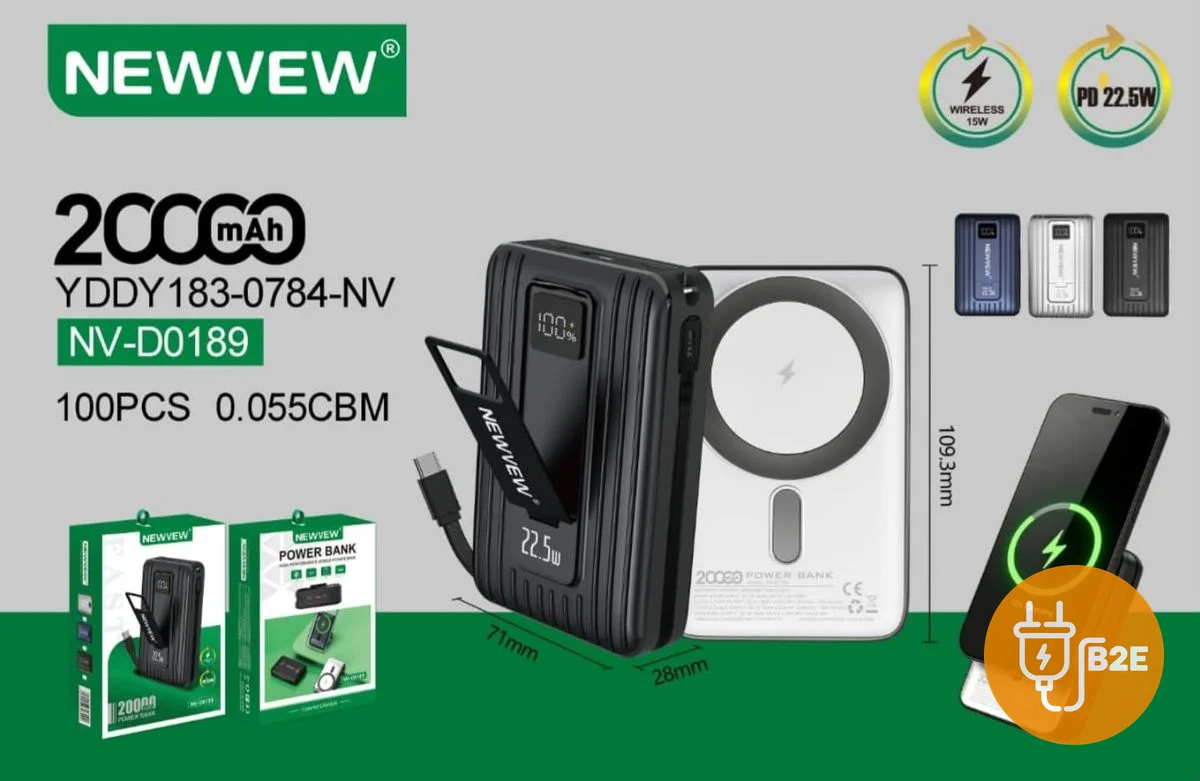 NEWVEW 20,000mAh 22.5W Fast Charging Power Bank (NV-D0189)