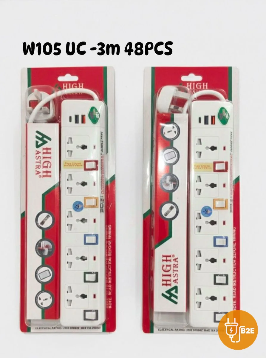 High Astra 5-Way Extension with USB (3m)