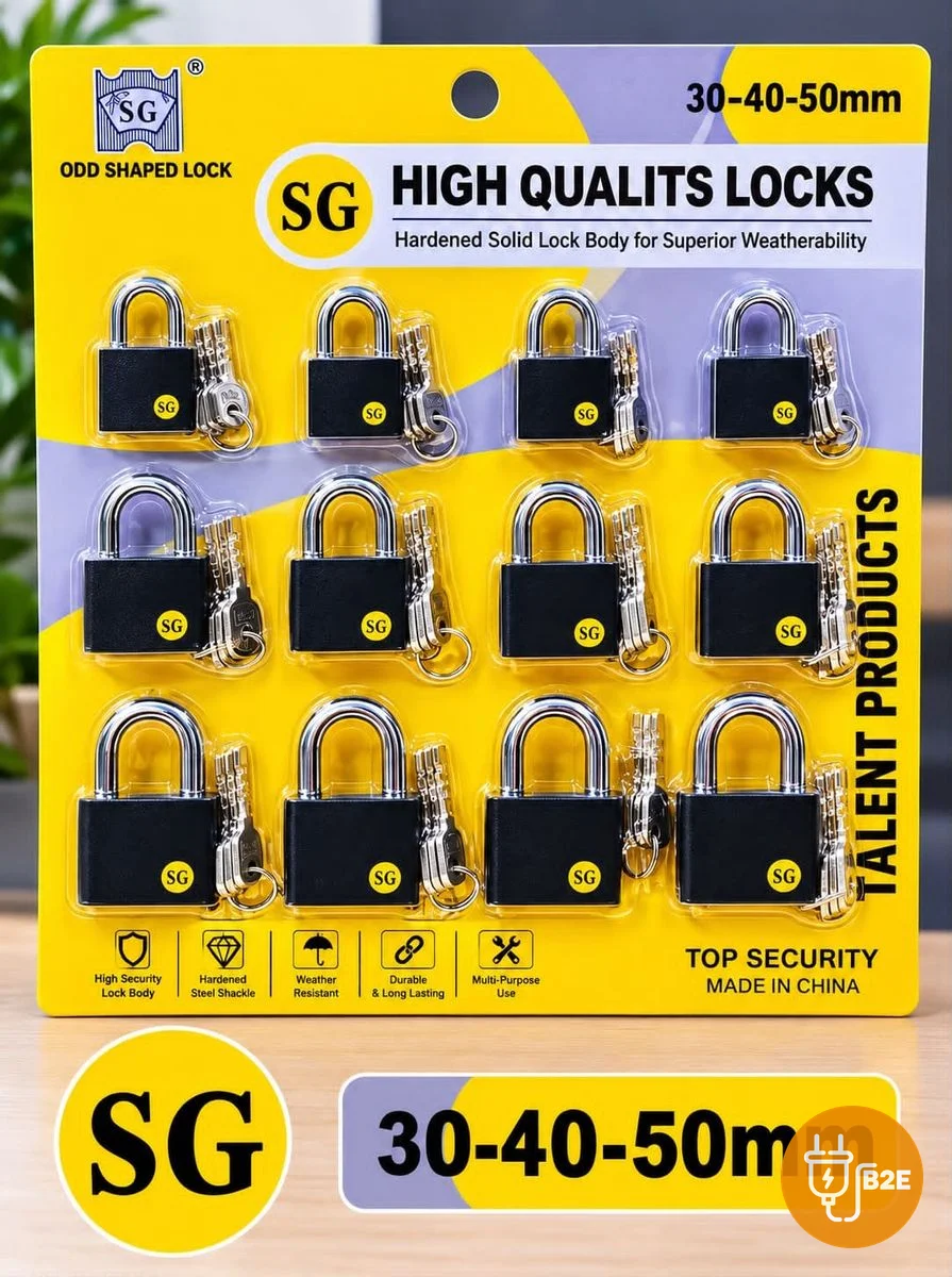 SG Padlocks — Card of 12 (30/40/50mm)