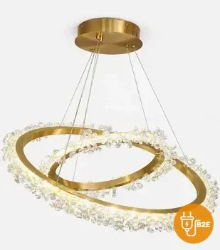 Gold & Crystal Tiered Pendant Chandelier (Compact)