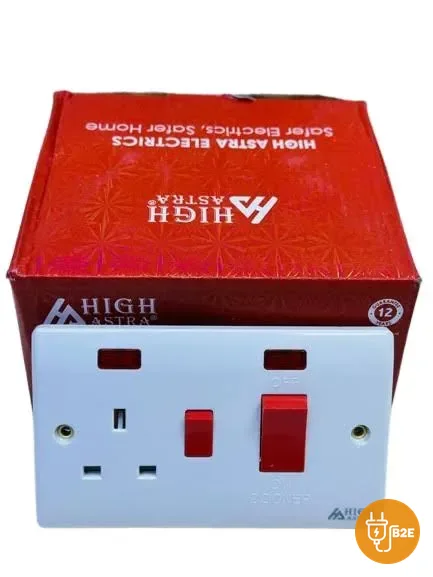 High Astra 45A Cooker Control Unit with 13A Socket