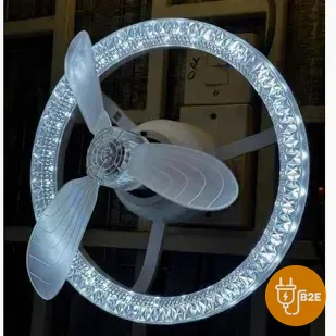 LED Orbit Ceiling Fan with Crystal Ring Light