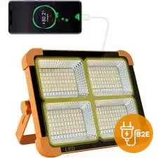 Portable Solar Rechargeable LED Work Light & Power Bank