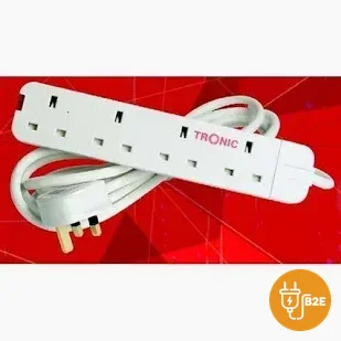 Tronic 4-Way Extension Socket — White (3m)