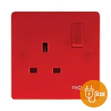 Tronic 13A Single Switched Socket — Red